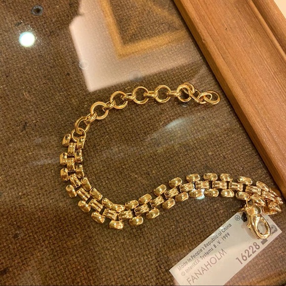 18k thick vintage style bracelet - Picture 4 of 4